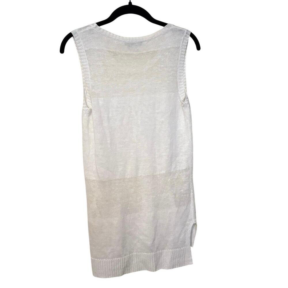 Alice + Olivia White 100% Linen Base Knit Tank Top Blouse Size XS - Picture 3 of 5